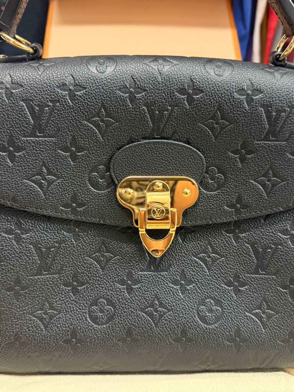 Louis Vuitton Black Monogram Empreinte Top Handle Satchel with Gold Lock - Picture 4 of 8